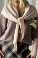 Paljetti kolmiohuivi, beige