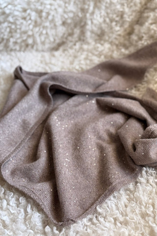 Sequin Triangle Scarf, taupe
