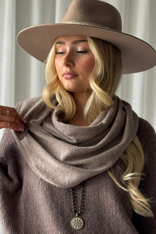 Sequin Triangle Scarf, taupe