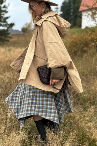 Parka Poncho jacket, beige