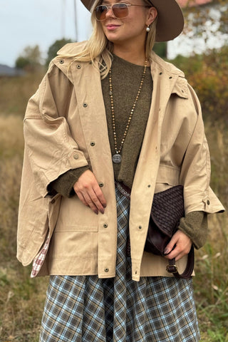 Parka Poncho jacket, beige