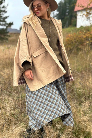 Parka Poncho jacket, beige