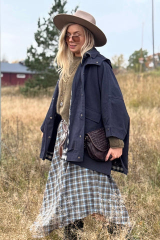 Parka Poncho jacket, navy