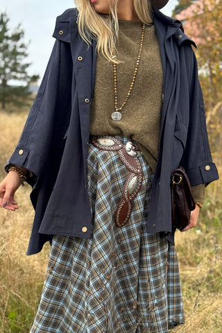 Parka Poncho jacket, navy