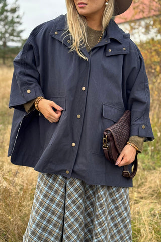 Parka Poncho jacket, navy