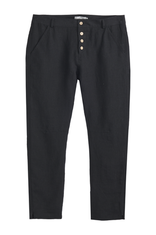 Linen pants tease men, black