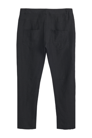 Linen pants tease men, black