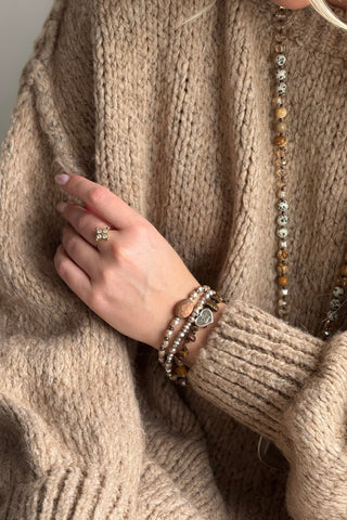 Penelope bracelet, brown/silver