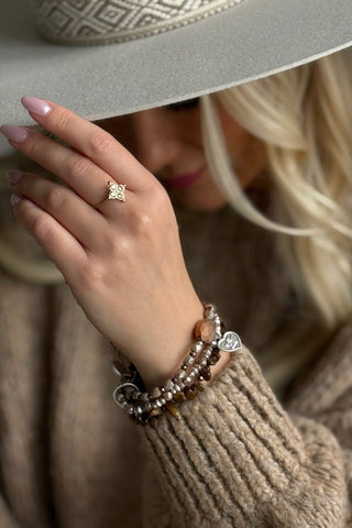 Penelope bracelet, brown/silver