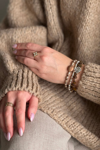 Penelope bracelet, brown/silver