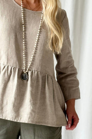 Peplum pellavapaita, natural