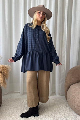 Peplum ruutupaita, sininen