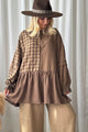 Peplum ruutupaita, caramel
