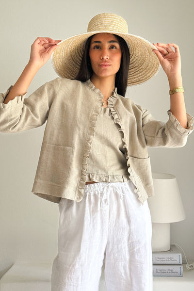 Cardelia linen bolero, natural – BYPIAS
