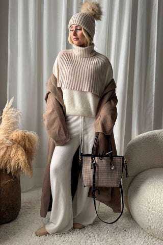 Pom-pom neulepipo, beige