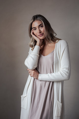 Pure Ease neuletakki, luonnonvalkoinen