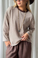 Striped long-sleeve t-shirt, brown