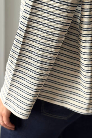 Striped long-sleeve t-shirt, blue