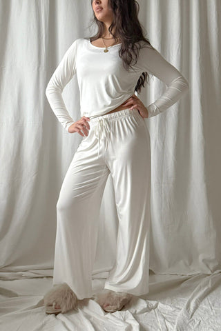 Bamboo Relax housut, valkoinen