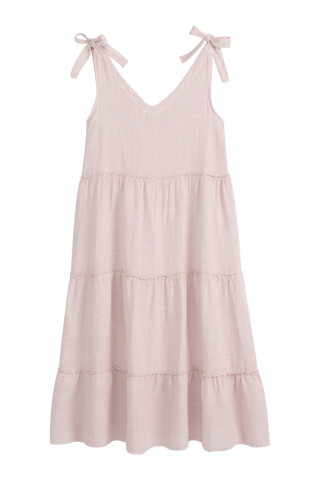 Riviera Romance linen dress, light pink