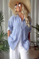 Riviera Stripe puuvillapaita, azule blue