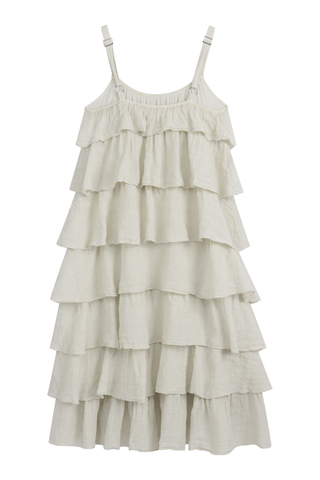 Rosette linen dress, sand