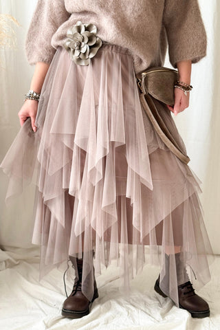 Rosie tulle skirt, taupe