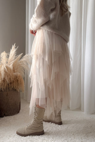 Rosie tulle skirt, light beige