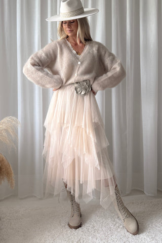 Rosie tulle skirt, light beige