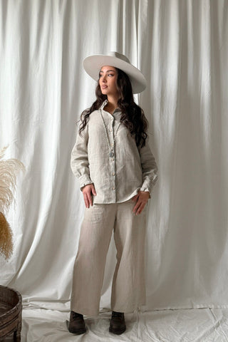 Ruffle pellavapaita, natural