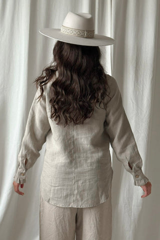 Ruffle pellavapaita, natural