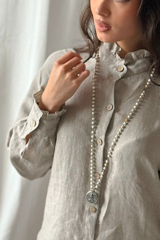 Ruffle pellavapaita, natural