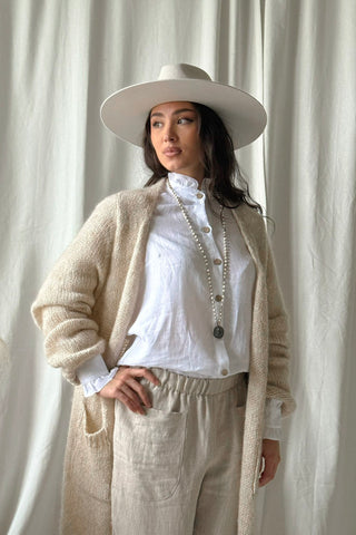 Ruffle pellavapaita, valkoinen