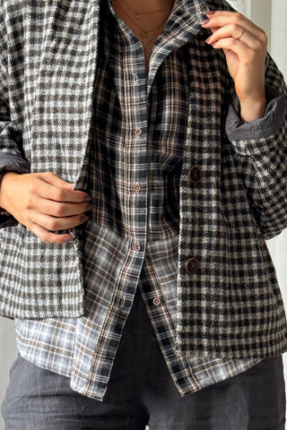 Checkered flannel shirt, brown