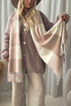 Ruudullinen viskoosihuivi, beige