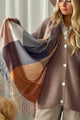 Ruudullinen viskoosihuivi, caramel