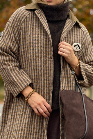 Check Coat, caramel