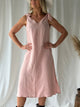 Sienna linen dress, sorbet pink