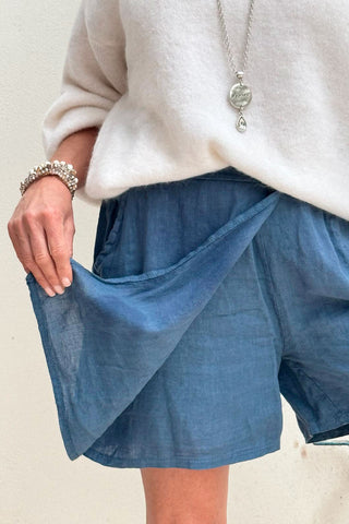 Santos linen shorts, indigo blue