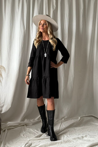 Sarah pellavamekko, musta