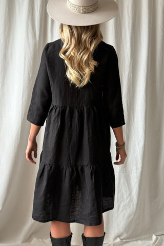 Sarah pellavamekko, musta