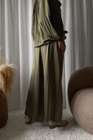Satin Love satiinihousut, forest green