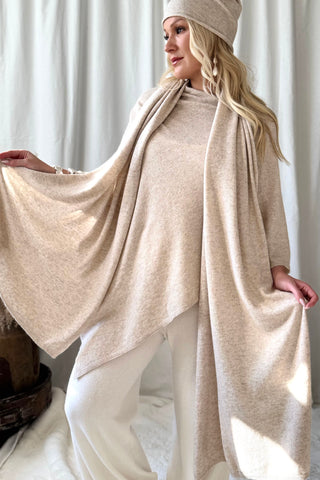 Cashmere Cloud huivi, melange beige