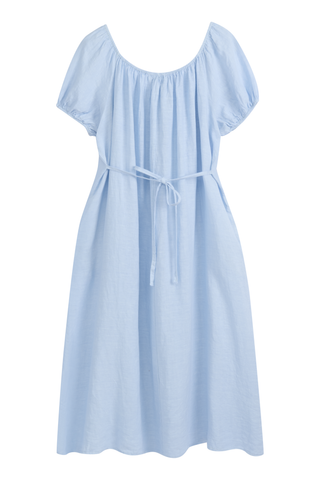 Secret Crush linen dress, light blue