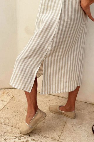 Sienna linen dress, stripes