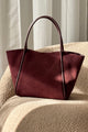 Society suede bag, burgundy