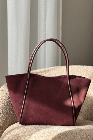Society suede bag, burgundy