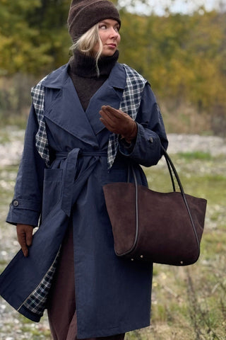 Society Suede bag, coffee
