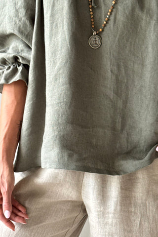 Sofia pellavapaita, camo green