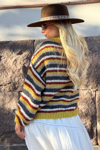 Somerset Stripe neule, mustard
